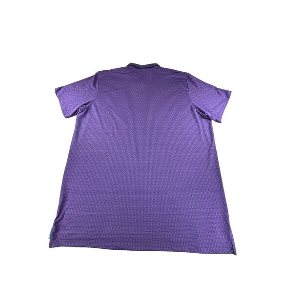 Greyson Polo Shirt Mens XXL Purple Geometric Performance Golf Top - Picture 3 of 6